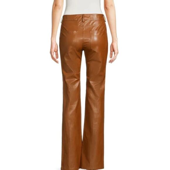 A.L.C. Women's Brown Freddie Faux Leather Bootcut Pants size 14 - Picture 2 of 11